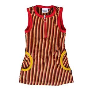 Moromini Sweden Kids Striped Zip-up Organic Cotton Dress Size 92/98 2/3